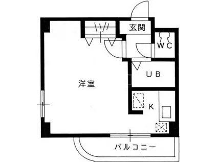 ジャルダン呉服町(1K/3階)の間取り写真