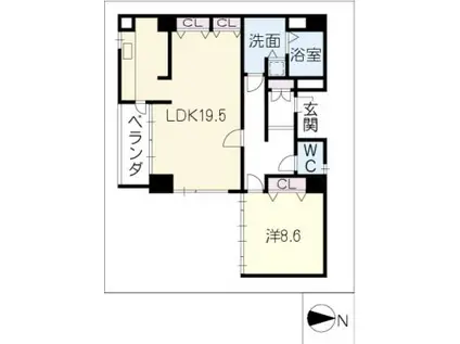 丸の内TERRACE(1LDK/4階)の間取り写真