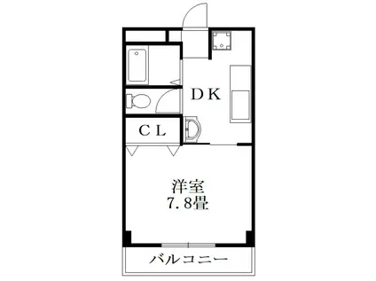 ブルーメ安宅(1DK/2階)の間取り写真