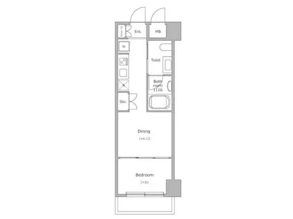 レジディア新宿イースト(1DK/5階)の間取り写真