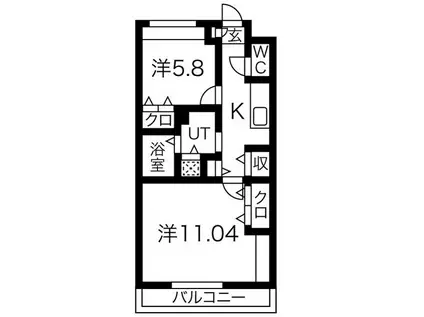 BLUMEN GARTEN(2K/1階)の間取り写真