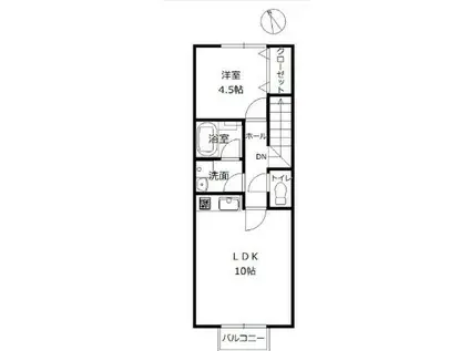 RETINA河原町II(1LDK/2階)の間取り写真