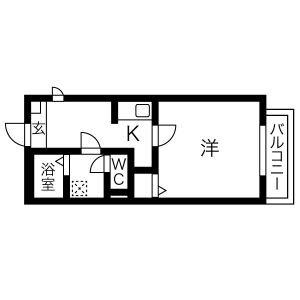 GALLERY庄内通(1K/1階)の間取り写真