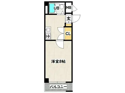 サニーサイドマンション(1K/3階)の間取り写真