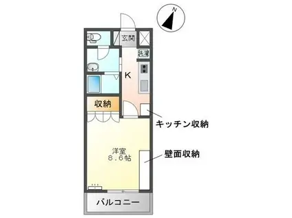 ベアバレー(1K/1階)の間取り写真