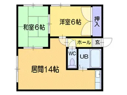 レジデンス平岡台(2LDK/3階)の間取り写真