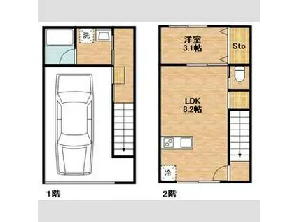 鳥栖市原町工事(1LDK/1階)の間取り写真
