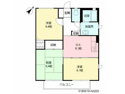 ＪＲ指宿枕崎線 坂之上駅 徒歩18分 2階建 築20年(3DK/2階)の間取り写真