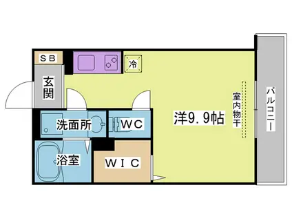 フルール恵比須(ワンルーム/2階)の間取り写真