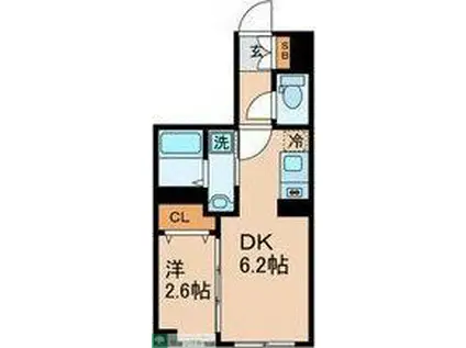 GRAN PASEO大森北(1DK/3階)の間取り写真