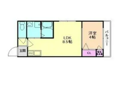 F MIRAI LEPUS(1LDK/3階)の間取り写真