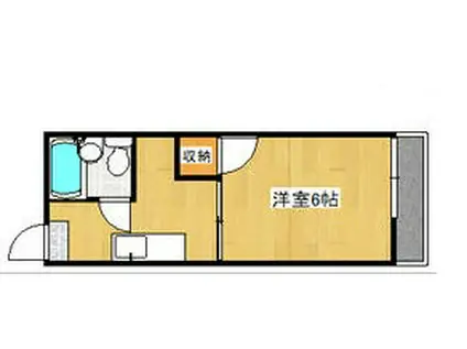 マンション笹沖(1K/1階)の間取り写真