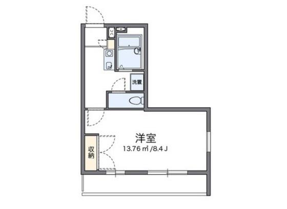 レオパレスグランドール早島(1K/2階)の間取り写真