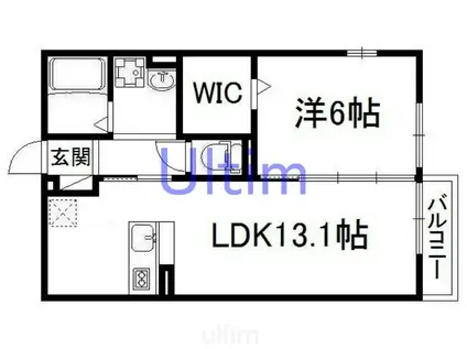 ルアンブル(1LDK/2階)の間取り写真