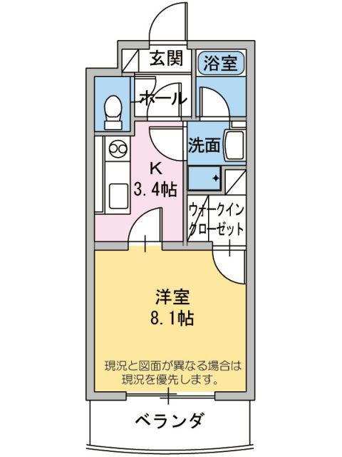 CLOVER TSUKIYA(1K/3階)の間取り写真