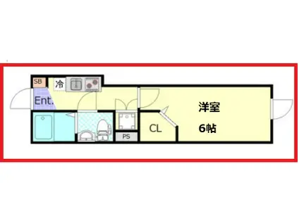 シーエフジオーレ南小岩(1K/1階)の間取り写真