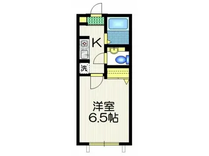 小田急線 東北沢駅 徒歩5分 3階建 築18年(1K/1階)の間取り写真
