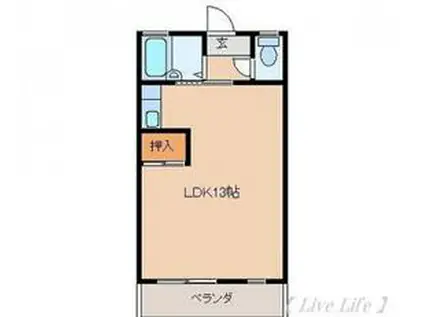 メゾンドU(ワンルーム/3階)の間取り写真