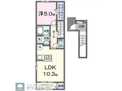 サニーヒルズ(1LDK/2階)の間取り写真