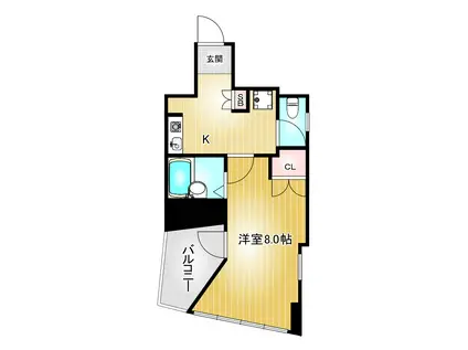 ベストビル(1K/6階)の間取り写真