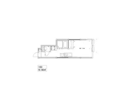 ソルナクレイシア三鷹II(ワンルーム/1階)の間取り写真