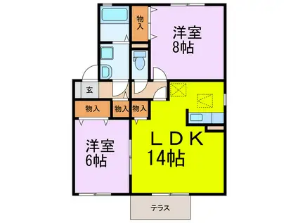 サンライズ(2LDK/1階)の間取り写真
