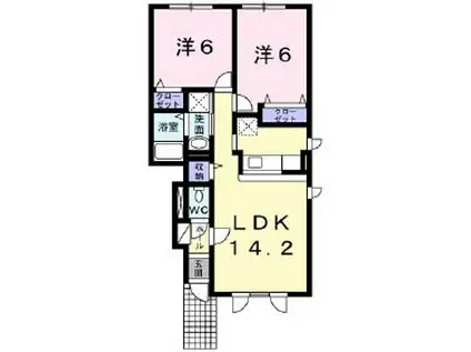 ブルムンタウン(2LDK/1階)の間取り写真