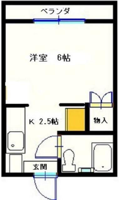 ラフォーレM&M(1K/2階)の間取り写真