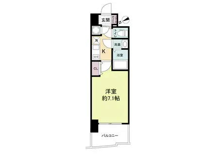 セレニテ京橋クレア(1K/7階)の間取り写真