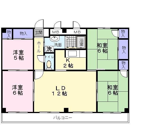 ロータリービルド南花田(4LDK/4階)の間取り写真