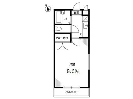 アムールグランシャリオ(1K/1階)の間取り写真