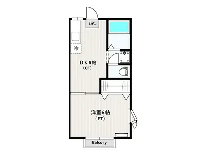 ベルゾーネ中村(1DK/1階)の間取り写真