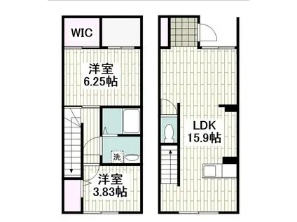 N-TERRACE黄金町(2LDK/1階)の間取り写真