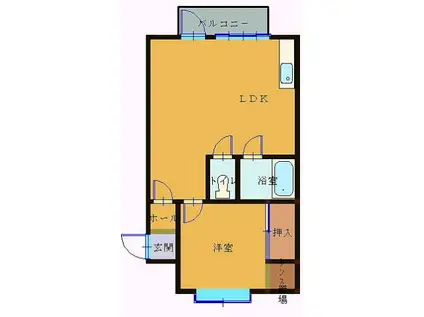 フラッツコリーヌB(1LDK/2階)の間取り写真