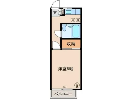 アゼリア五番館(1K/1階)の間取り写真