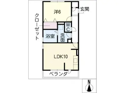 ボヌール(1LDK/1階)の間取り写真