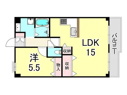 フォレステージュ武庫之荘(1LDK/3階)の間取り写真