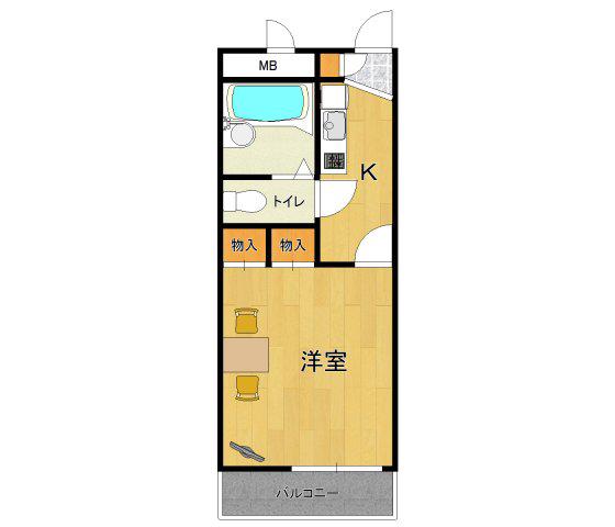 レオパレスアクティⅡ(1K/2階)の間取り写真