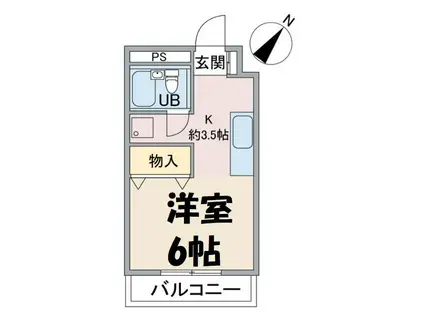 ASコーポ(ワンルーム/5階)の間取り写真