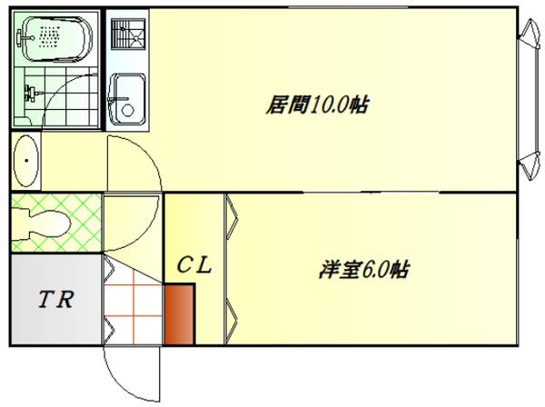 PRE.CATELAN(1DK/1階)の間取り写真