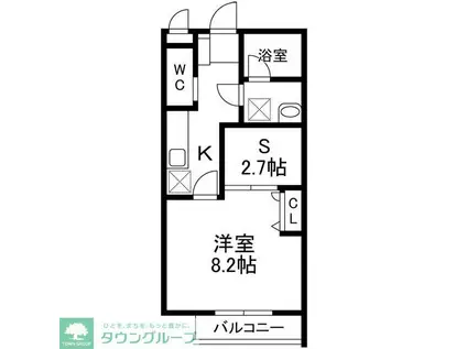 VIVACE VI(1SK/3階)の間取り写真