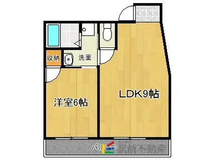 ジュネスマツオ(1LDK/3階)の間取り写真