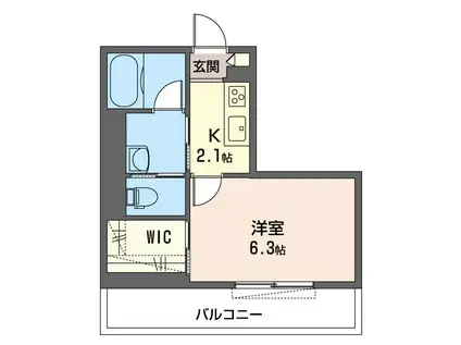 エクラージュ(1K/1階)の間取り写真