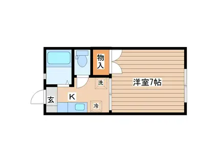 八乙女コーポ(1K/1階)の間取り写真