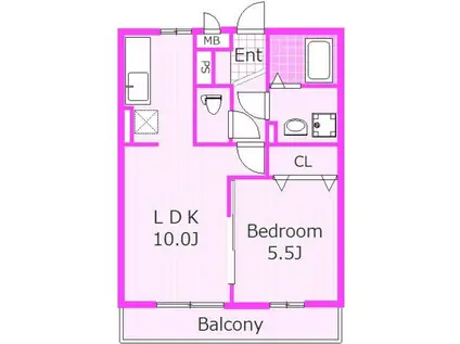 マレアガーデン新横浜A(1LDK/3階)の間取り写真