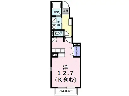 エクセルグリーンIII(ワンルーム/1階)の間取り写真