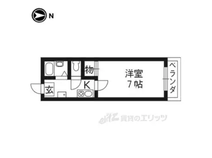 エトワール深草(1K/1階)の間取り写真