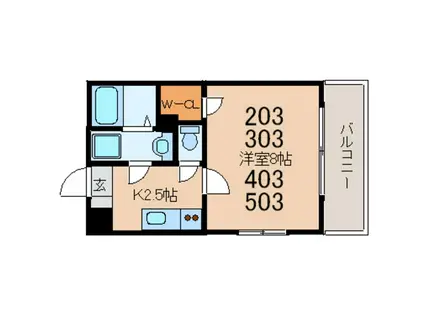 ドルチェヴィヴレ(1K/4階)の間取り写真