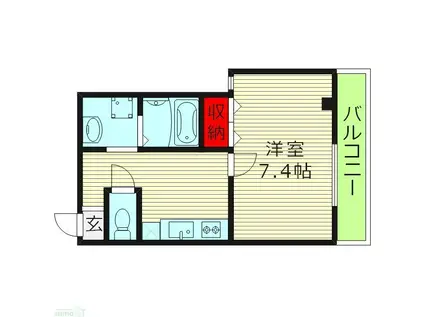 ヴィラナリー放出(1K/3階)の間取り写真