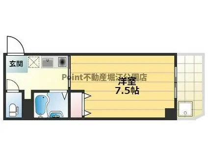 ティックランド南船場II(1K/6階)の間取り写真